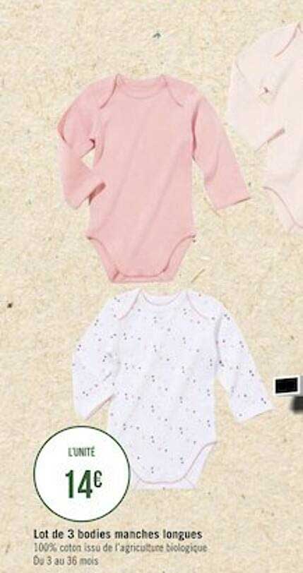 lot de 3 bodies manches longues