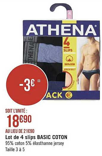 Lot De 4 Slips Basic Coton