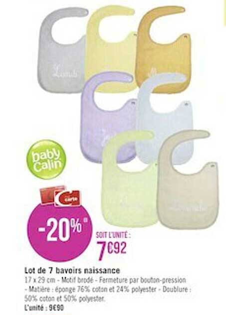 lot de 7 bavoirs naissance