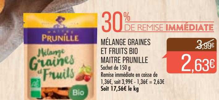 mélange graines et fruits bio maître prunille