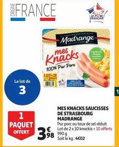mes knacks saucisses de strasbourg madrange