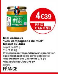 Miel Crémeux "les Compagnons Du Miel" Massif Du Jura