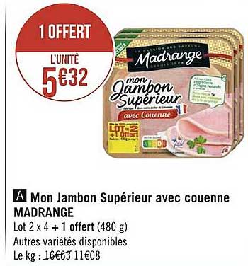 mon jambon supérieur avec couenne madrange
