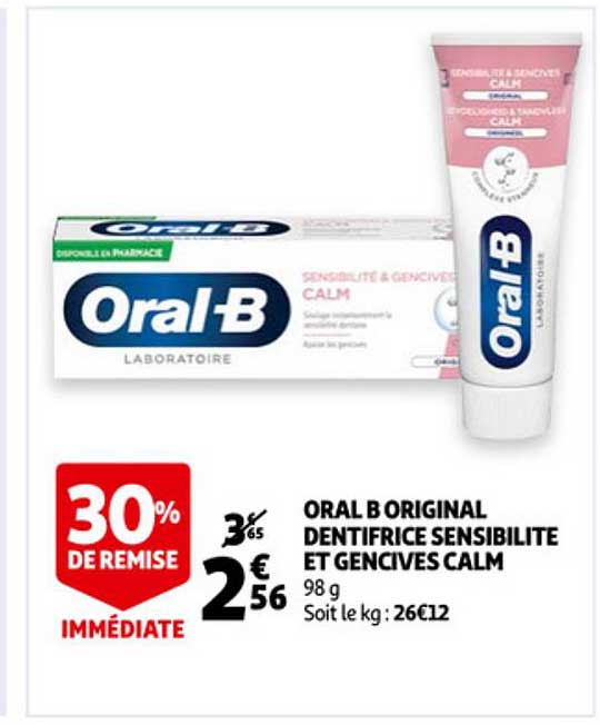 oral b original dentifrice sensibilité et gencives calm