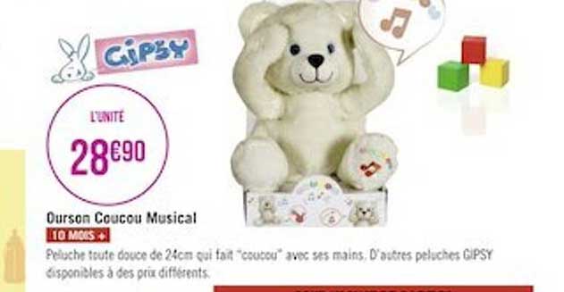 ourson coucou musical gipsy