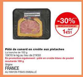 pâté de canard en croûte auix pistaches -30% immédiatement