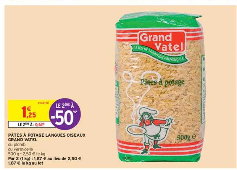 pâtes à potager langues oiseaux grand vatel