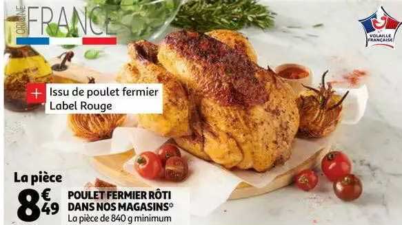 poulet fermier rôti dans nos magasins