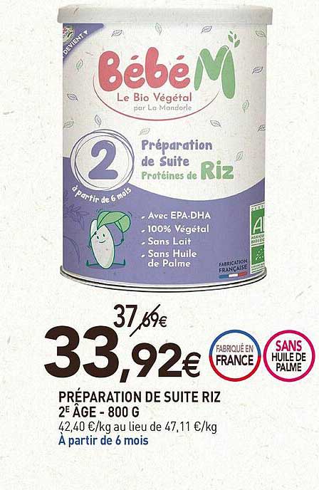 préparation de suite riz 2e âge - 800 g