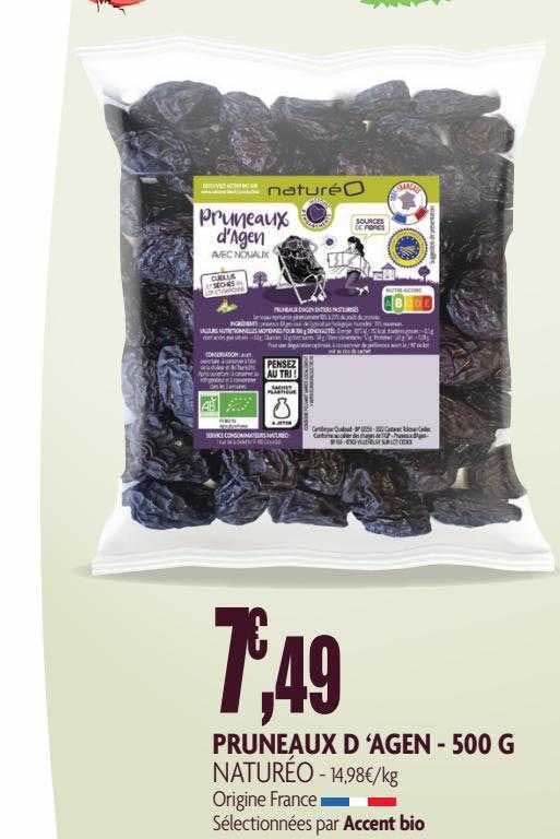 pruneaux d'agen - 500 g naturéo