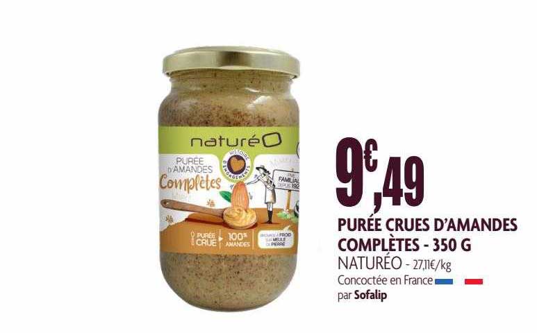 purée crues d'amandes complètes - 350 g naturéo