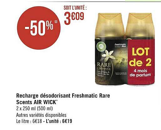recharge désodorisant freshmatic rare scents air wick
