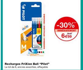 recharges frixion ball "pilot" -30% immédiatement