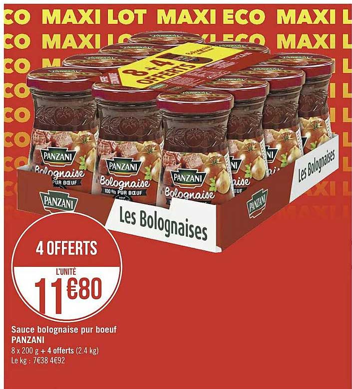 Sauce Bolognaise Pur Bœuf Panzani