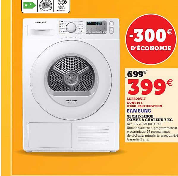 sèche-linge pompe à chaleur 7 kg samsung