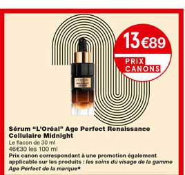 sérum "l'oréal" age perfect renaissance cellulaire midnight