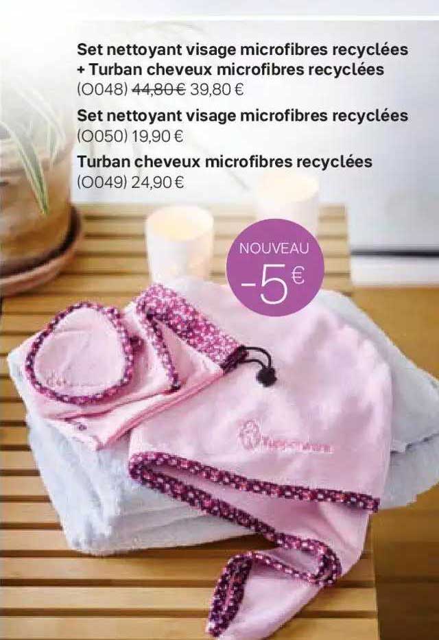 Set Nettoyant Visage Microfibres Recyclées + Turban Cheveux Microfibres Recyclées, Set Nettoyant Visage Microfibres Recyclées, Turban Cheveux Microfibres Recyclées