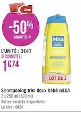 shampooing très doux bébé mixa