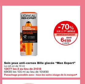 soin yeux anti-cernes bille glacée "mon expert" -70% sur le 2eme article immédiatement
