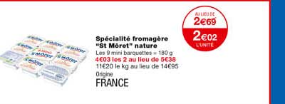 spécialité fromagère "st môret" nature