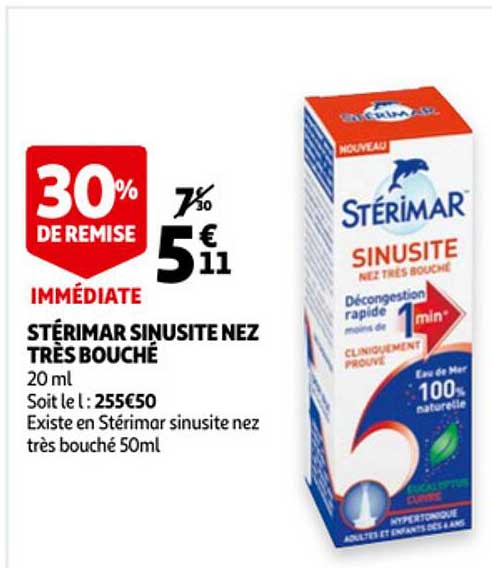 stérimar sinusite nez très bouché