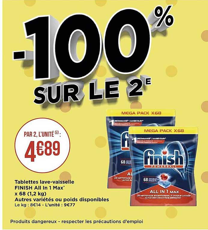 tablettes lave-vaisselle finish all in 1 max