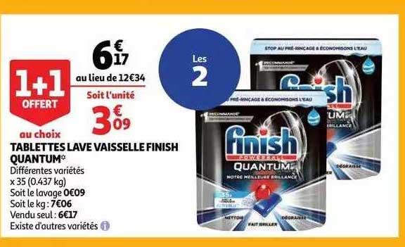 tablettes lave vaisselle finish quantum
