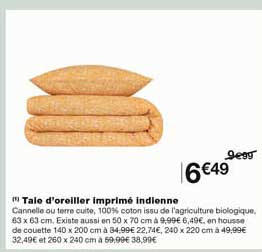 taie d'oreiller imprimé indienne