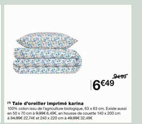 taie d'oreiller imprimé karina