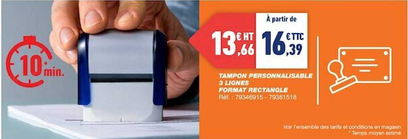 tampon personnalisable 3 linges format rectangle