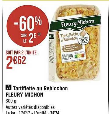 tartiflette au reblochon fleury michon
