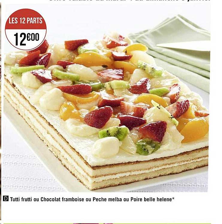 tutti frutti ou chocolat framboise ou peche melba ou poire belle helene