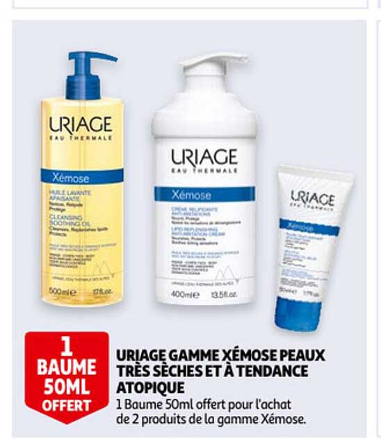 uriage gamme xémose peaux très sèches et à tendance atopique