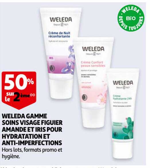 weleda gamme soins visage figuier amande et iris pour hydratation et anti-imperfections