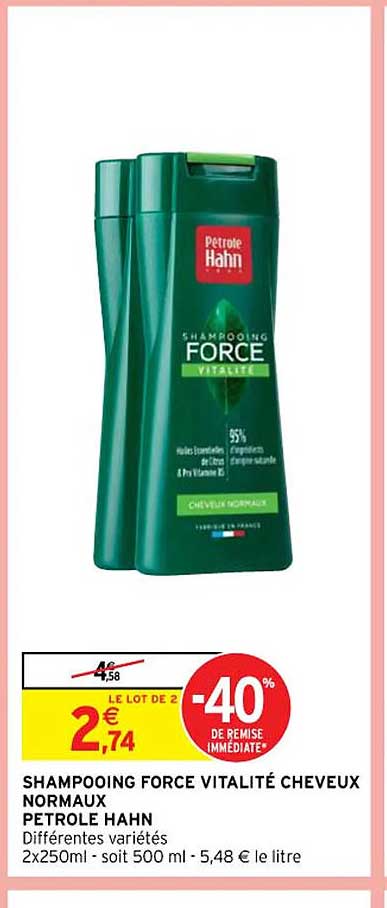 shampooing force vitalité cheveux normaux pétrole hahn