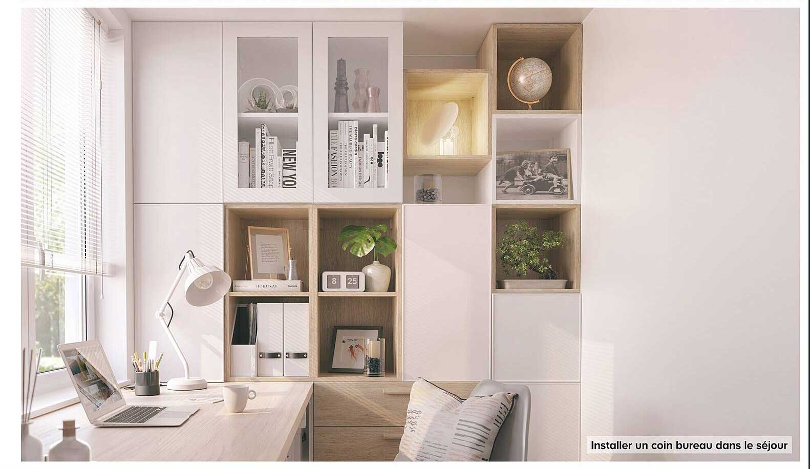 un coin bureau dans le séjour