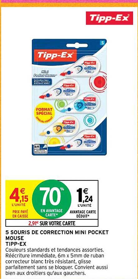 5 souris de correction mini pocket mouse tipp-ex