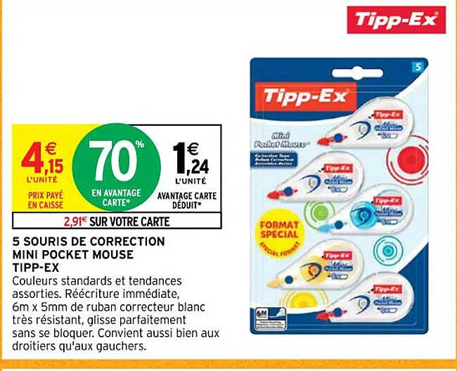 5 souris de correction mini pocket mouse tipp-ex