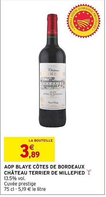 aop blaye côtes de bordeaux château terrier de millepied