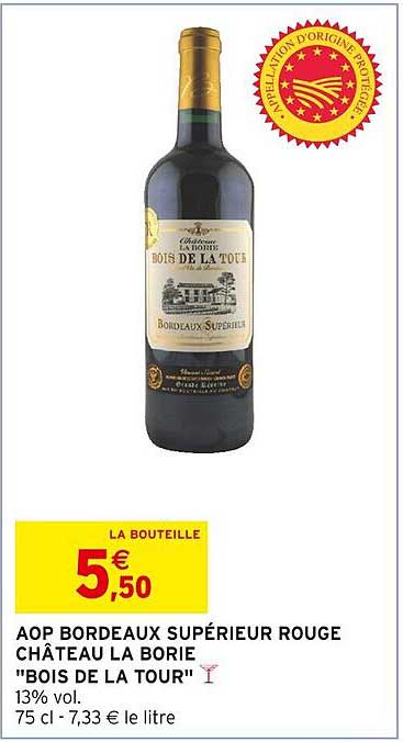 Aop Bordeaux Supérieur Rouge Château La Borie "bois De La Tour"