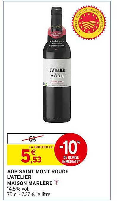 aop saint mont rouge l'atelier maison marlère