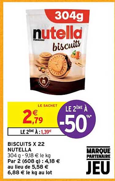 Biscuits X22 Nutella