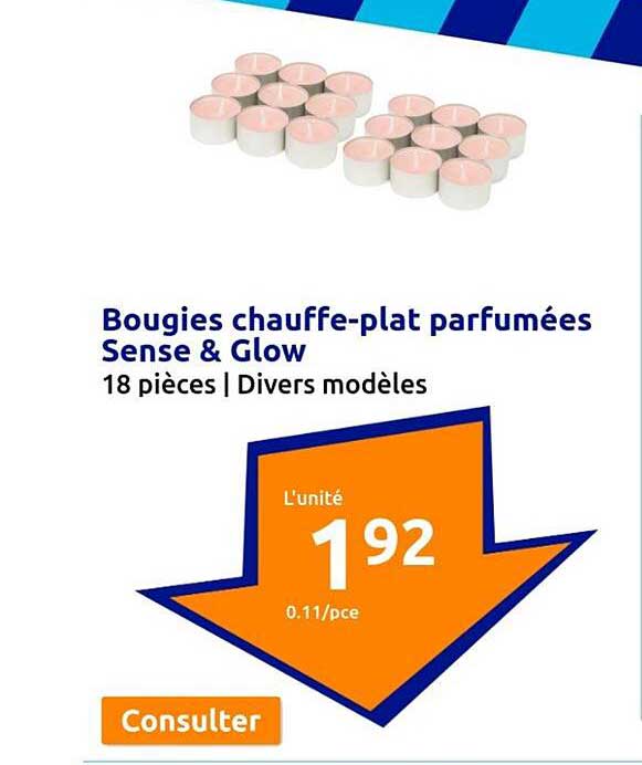 bougies chauffe-plat parfumées sense & glow