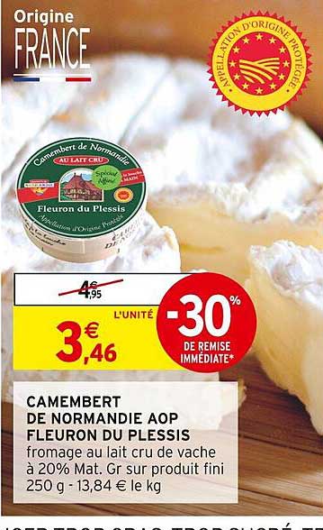 camembert de normandie aop fleuron du plessis