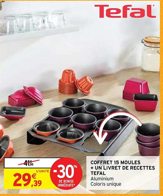 coffret 15 moules + un livret de recettes tefal