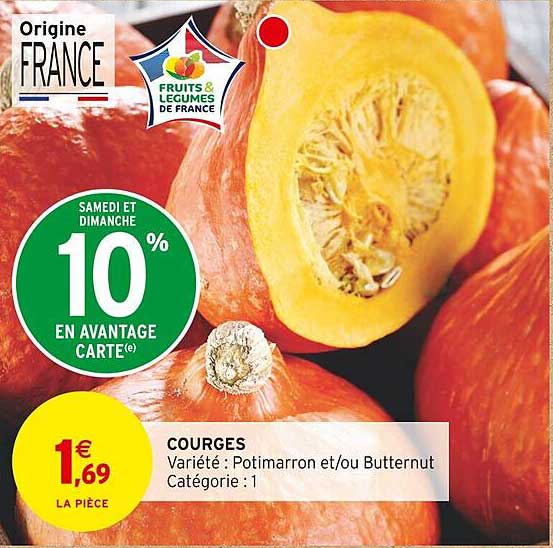 courges potimarron et/ou butternut