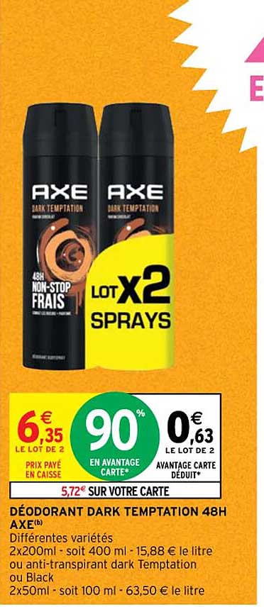 déodorant dark temptation 48h axe