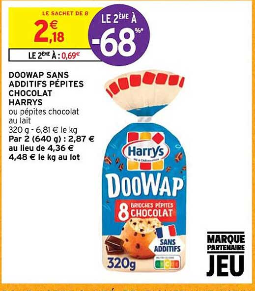 Doowap Sans Additifs Pépites Chocolat Harrys Ou Pépites Chocolat Au Lait
