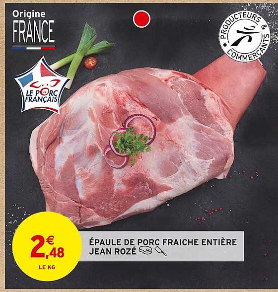 épaule de porc fraîche entière jean rozé