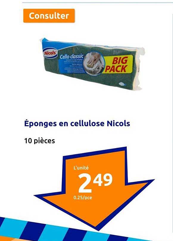éponges en cellulose nicols